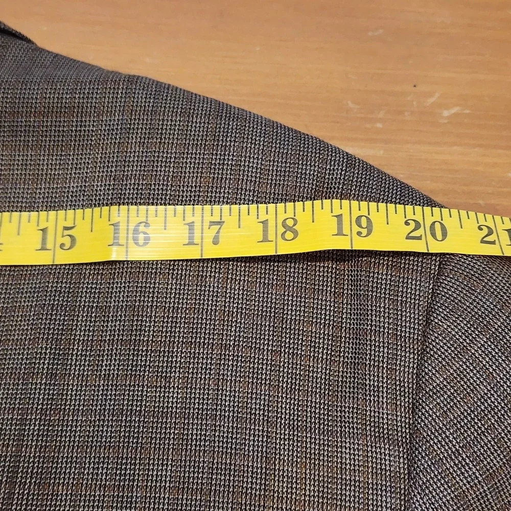 Joseph Abboud American Soft Blazer Tan Glen Plaid 100% Wool Sport Coat Mens 44R